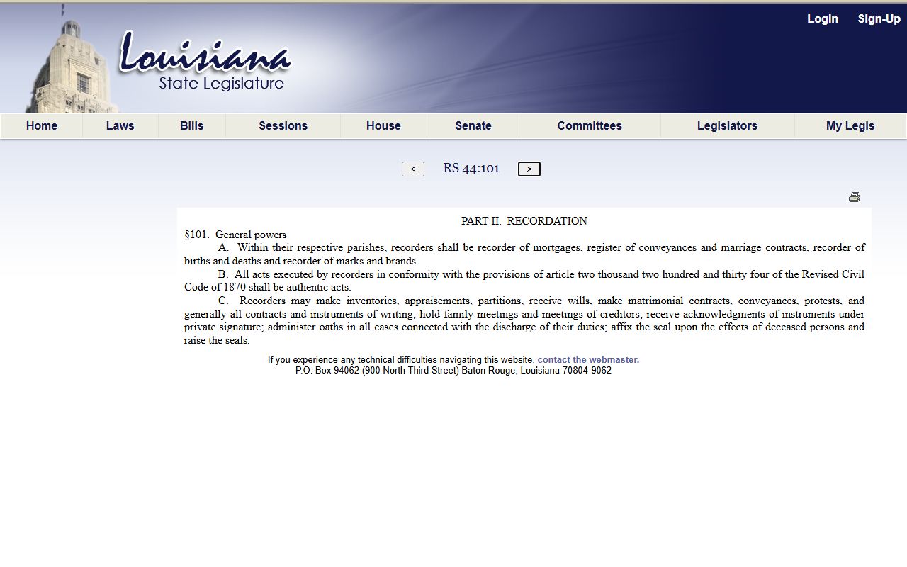 St. James Parish court records Louisiana public record definitions