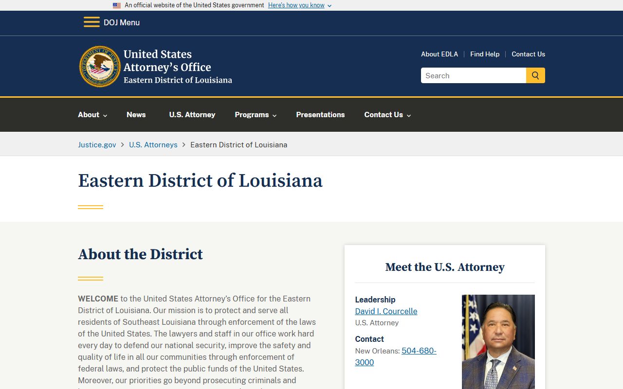 St. James Parish criminal court records federal prosecutor source