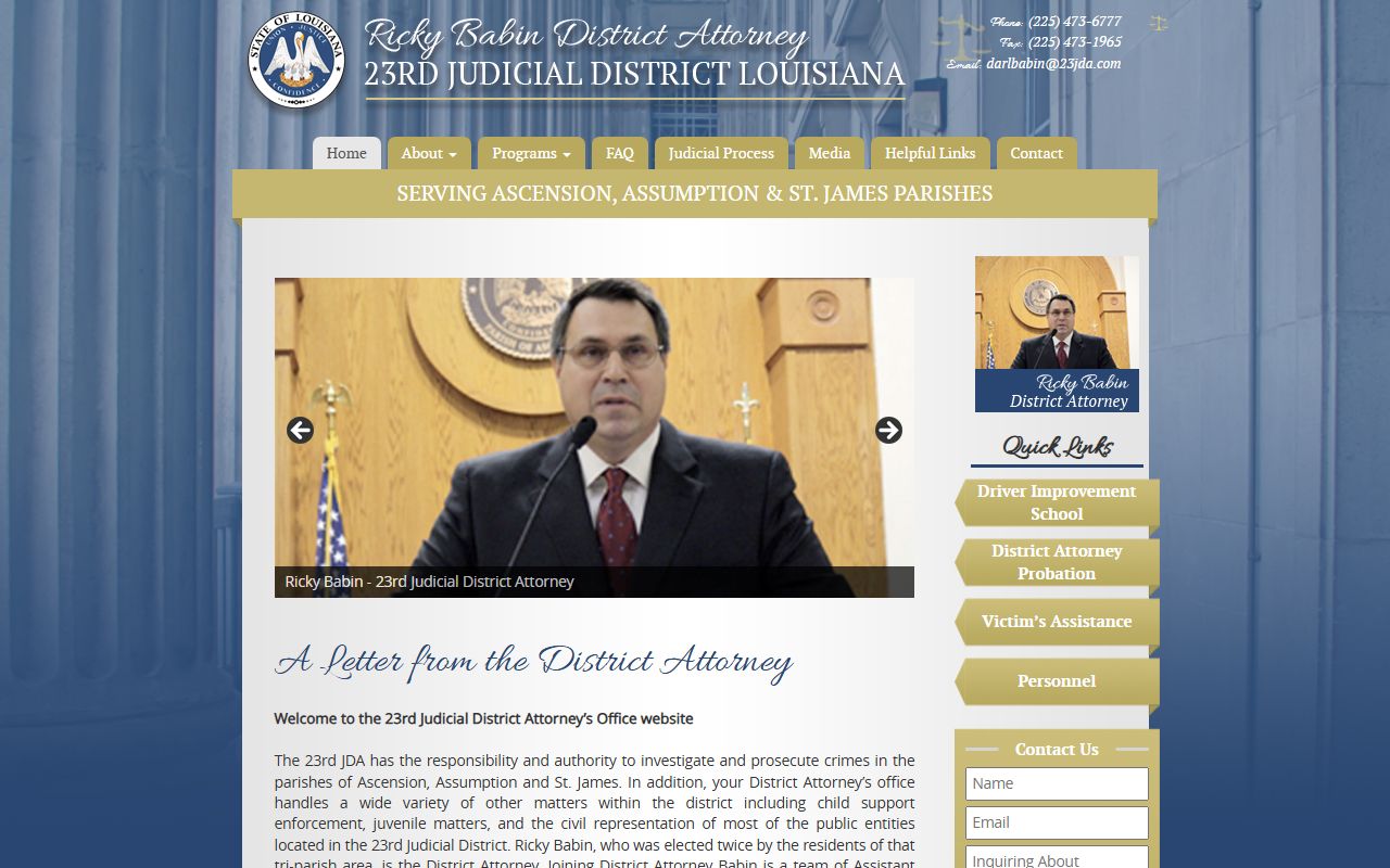 St. James Parish criminal court records District Attorney source