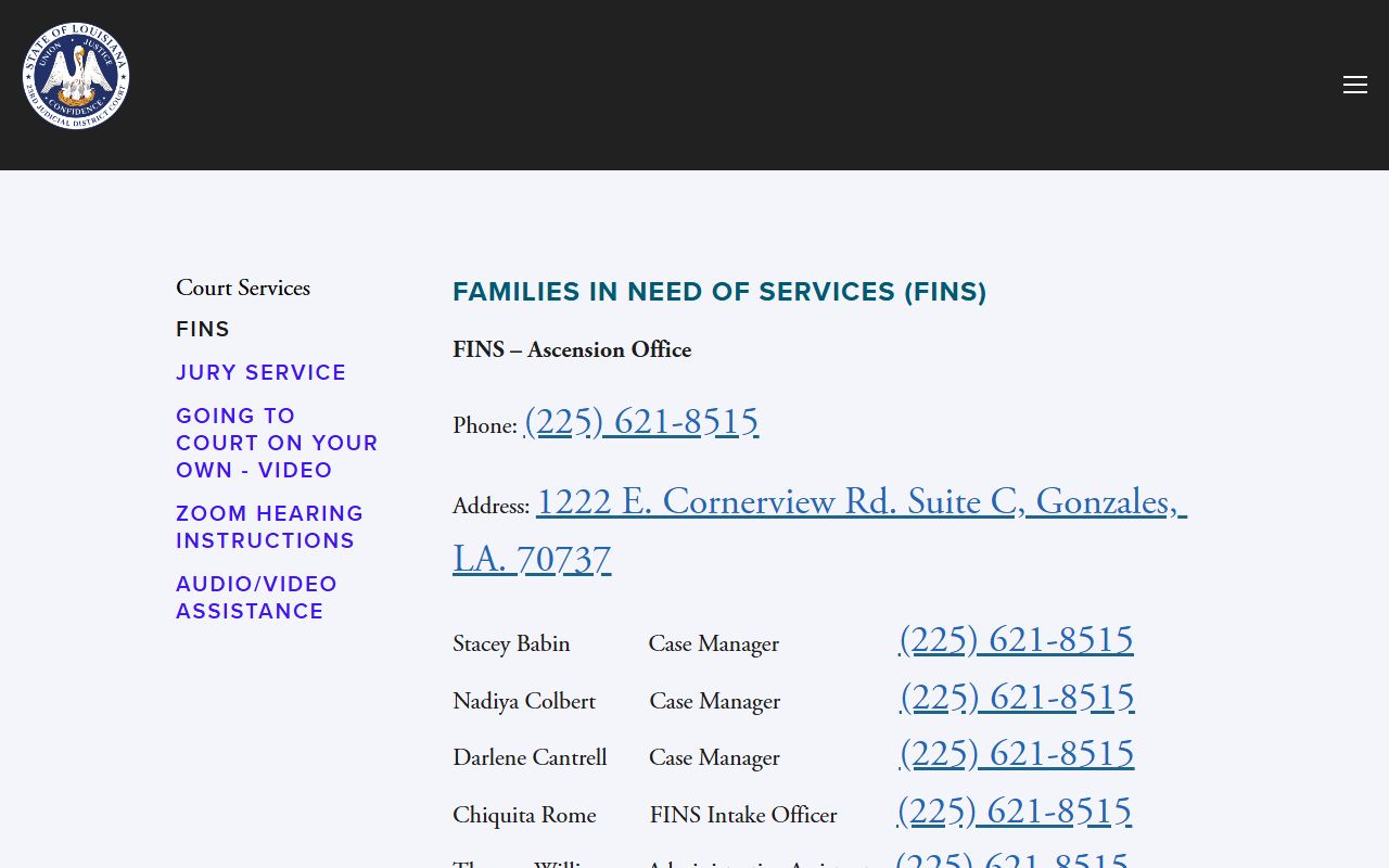 St. James Parish District Court FINS court service