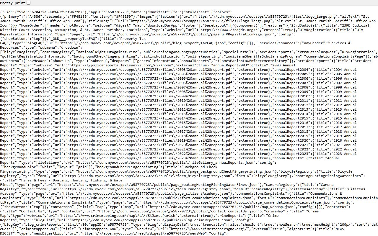St. James Parish court records sheriff app manifest