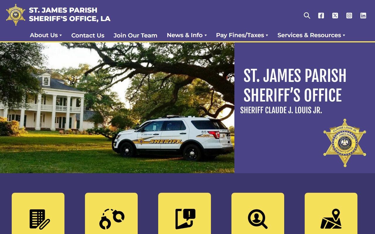 St. James Parish court records sheriff homepage