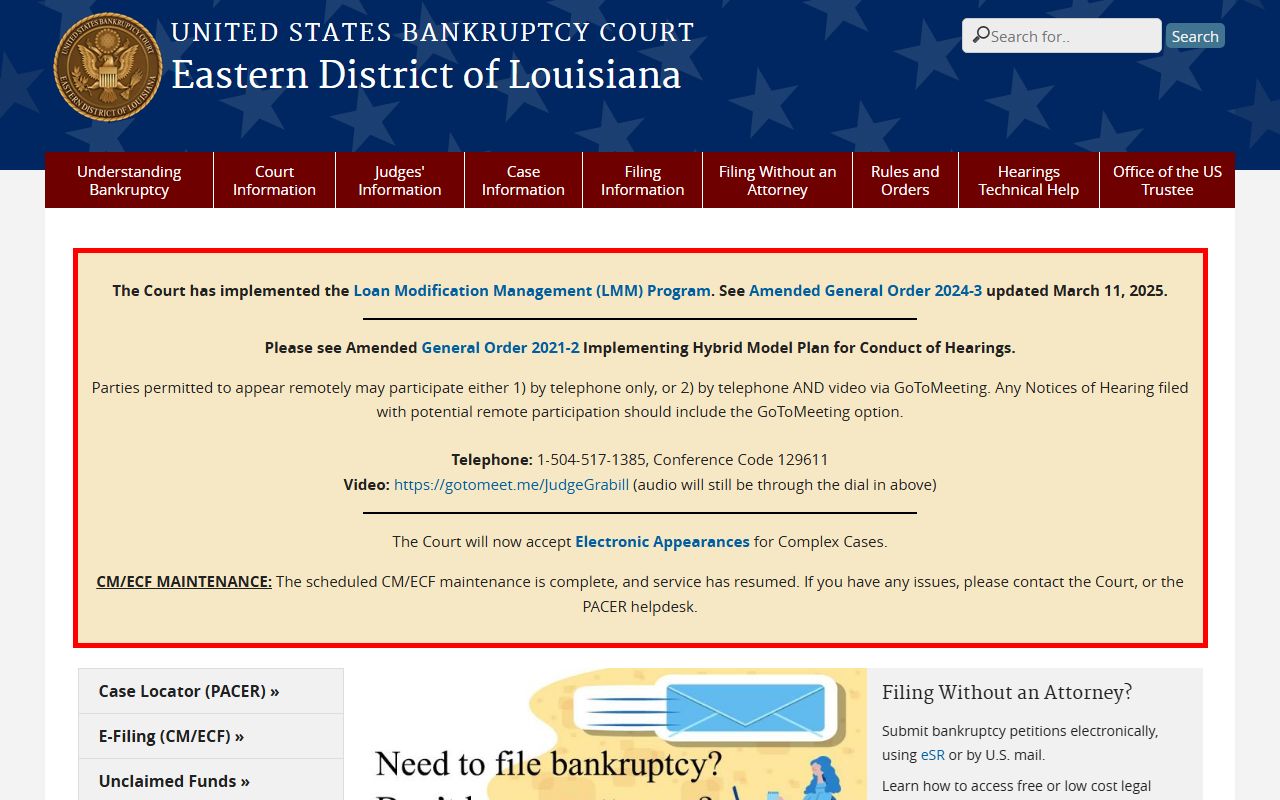 St. James Parish probate records federal bankruptcy court reference